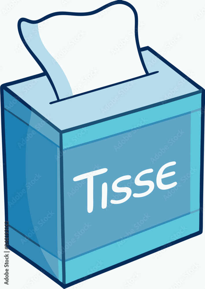Blue green box of tissue cartoon - vector. Blue green box of tissue cartoon - vector.