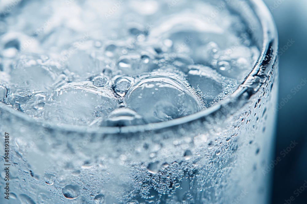 Closeup of Ice Cubes in Glass of Water Closeup of Ice Cubes in Glass of Water