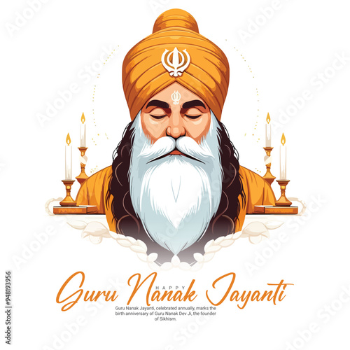 Happy Guru Nanak Jayanti social media post banner template