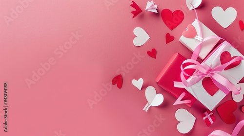 Stunning Pink Beautiful Heart Shape Background: A Romantic and Charming Visual Delight. Showcasing the Sweetness and Allure of Love's Symbol.