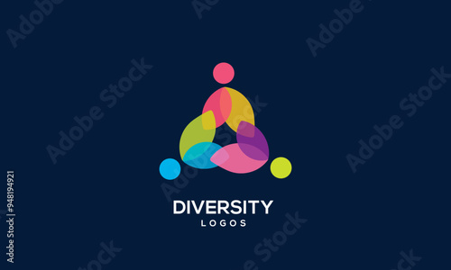 diversity people team family colourful logo vector icon symbol
