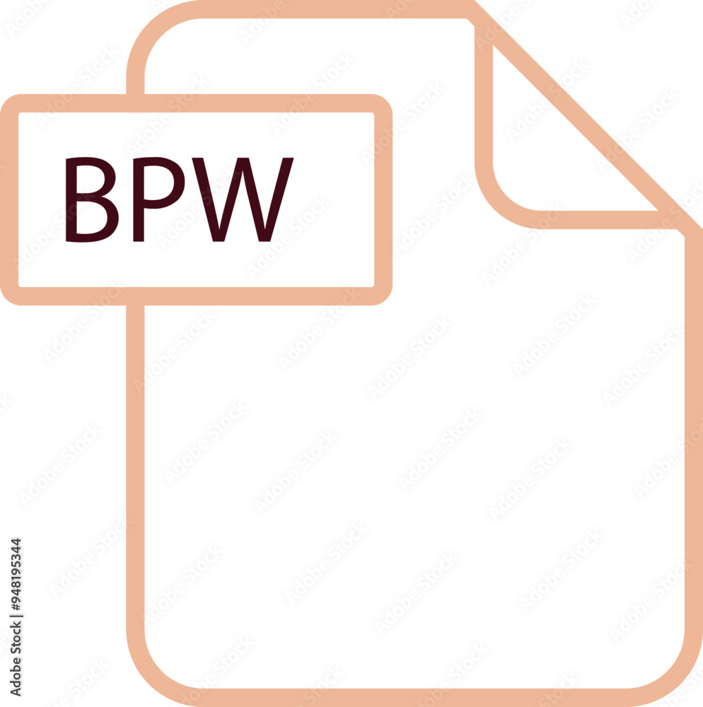 BPW File format icon rounded shapes outline BPW File format icon rounded shapes outline