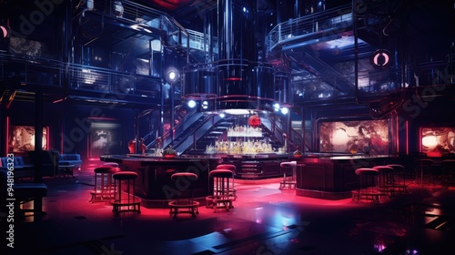 Nightclub Celebration with Energetic Crowd and Live Music Performance