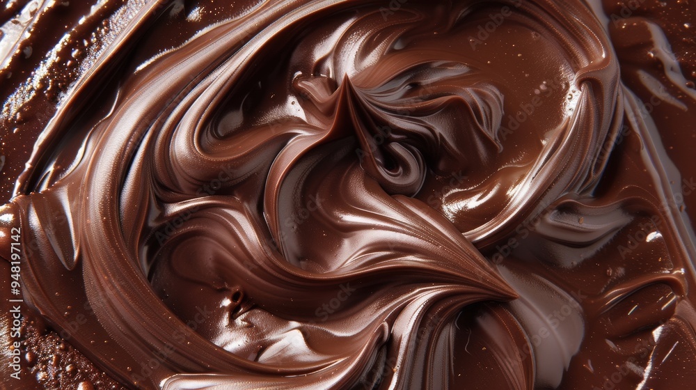 artistic chocolate swirl in a rich mousse. artistic chocolate swirl in a rich mousse.