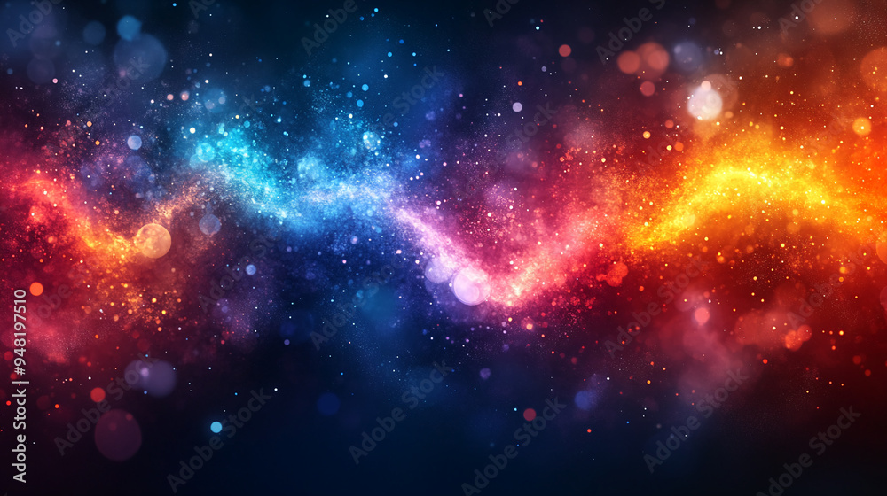 Naklejka premium Vibrant Shimmering Wallpapers, Bright and Colorful Backgrounds with Glitter and Light Effects