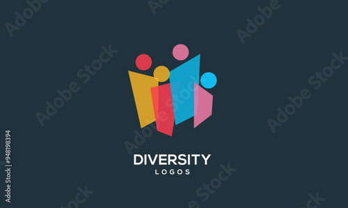 diversity people team family colourful logo vector icon symbol