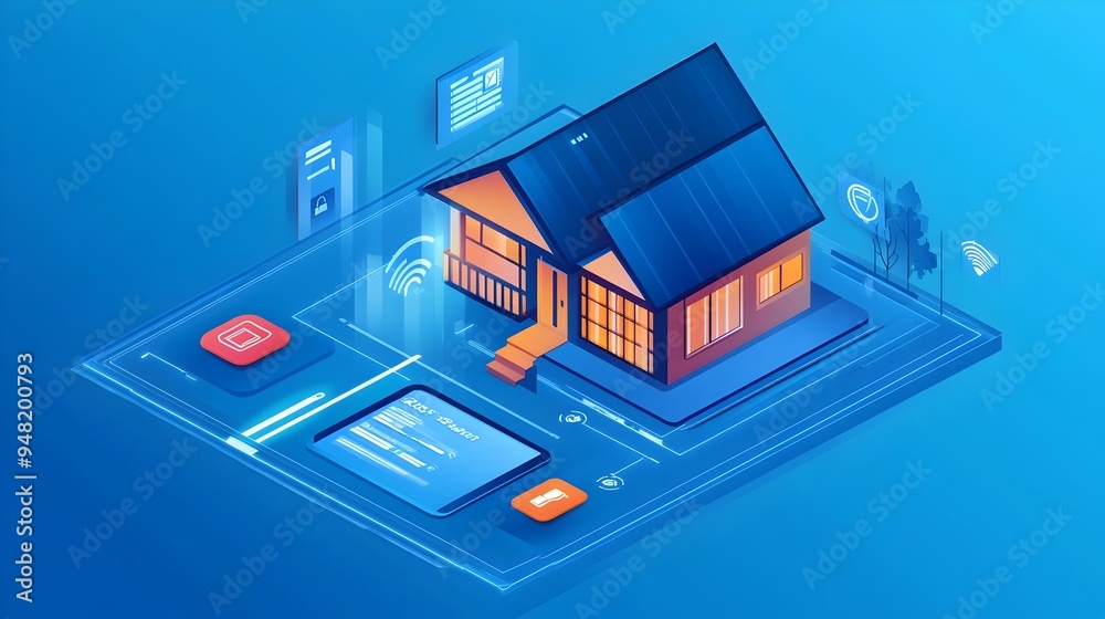 Obraz premium Digital Wallet Connected to Smart Home System Showcasing Integrated Finance and Daily Living