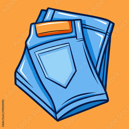 Cool denim get folded stock illustration photo