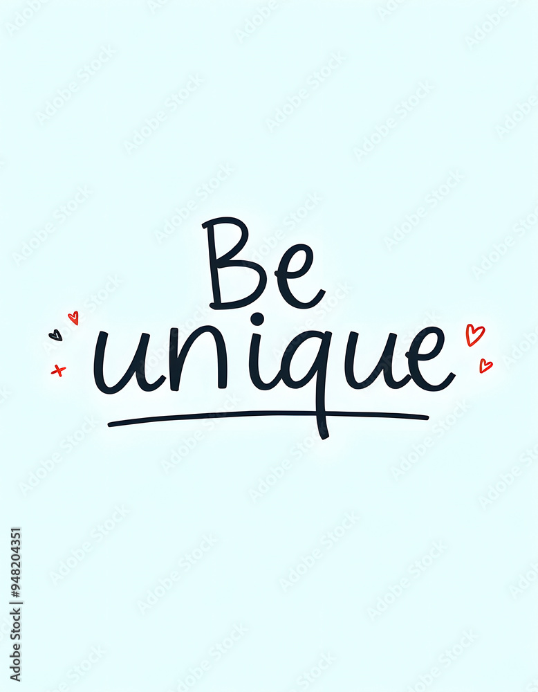 Obraz premium Be unique Motivational quotes. Inspirational quote for your opportunities. Inspiring typography motivation quotes for wall decoration, postcards, posters or brochures