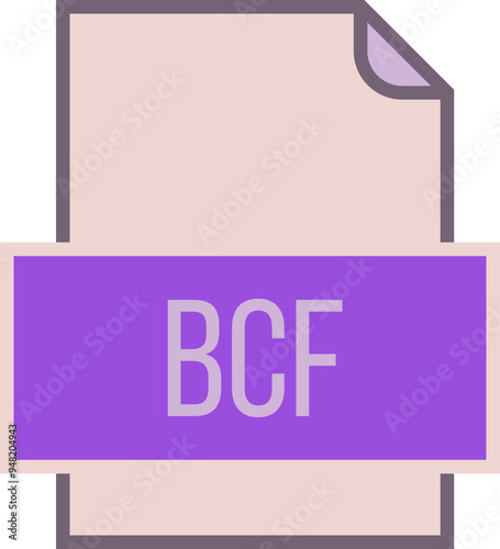 BCF File icon fill and outline crisp corners photo