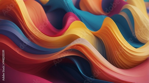 Abstract Wavy Background with Vibrant Hues.