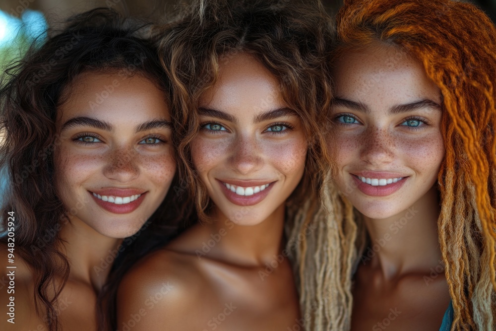 Joyful Friends Taking a Selfie: Beautiful Mixed Race Women Smiling and Enjoying the Moment Joyful Friends Taking a Selfie: Beautiful Mixed Race Women Smiling and Enjoying the Moment