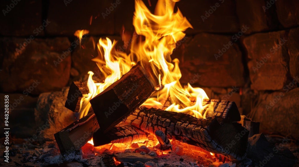 Fire dances with mesmerizing flames, casting a warm, flickering glow. Fire dances with mesmerizing flames, casting a warm, flickering glow.