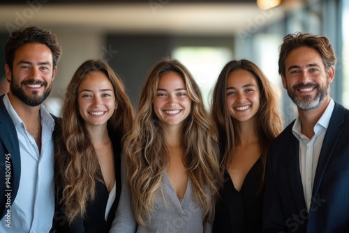 Happy Team Portrait: Diverse Business Professionals at a Legal Firm Showcasing Commitment & Leader