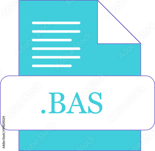 BAS File extension icon fill with minimal colors
