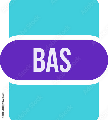 BAS File extension icon rounded and color fill