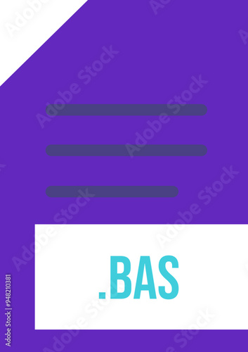 BAS File extension icon minimal colro fill