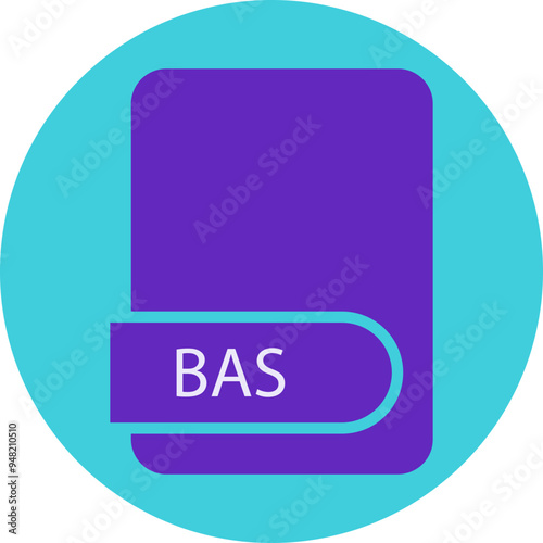 BAS File format icon circular shape