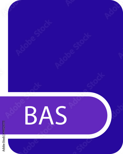BAS File format icon with contour
