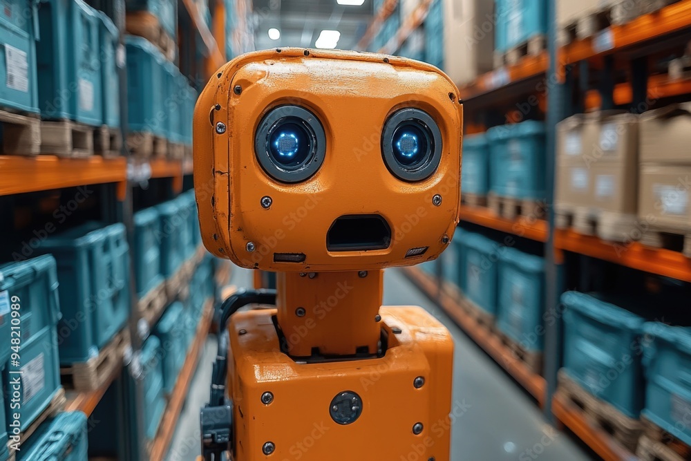 Fototapeta premium Integrating Collaborative Robots and Human Workers: AI Advancements in Tech-Driven Warehousing
