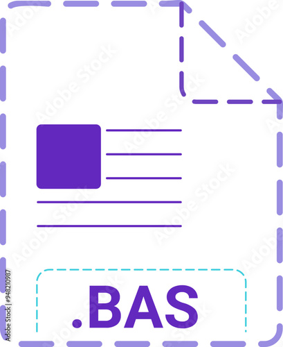 BAS File icon minsk dashed rounded outline