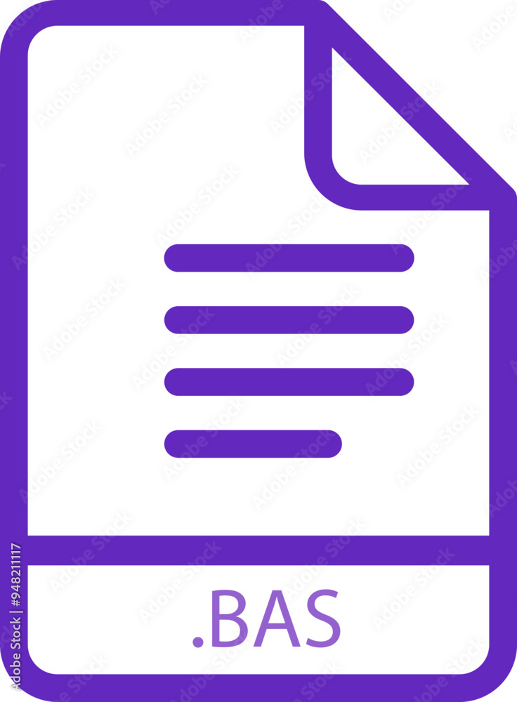 BAS File minimal icon with symbol BAS File minimal icon with symbol