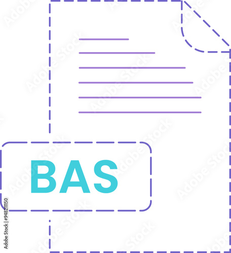 BAS icon black rounded dashed outline