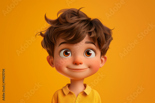 A happy Indian school kid isolated 3d color background
