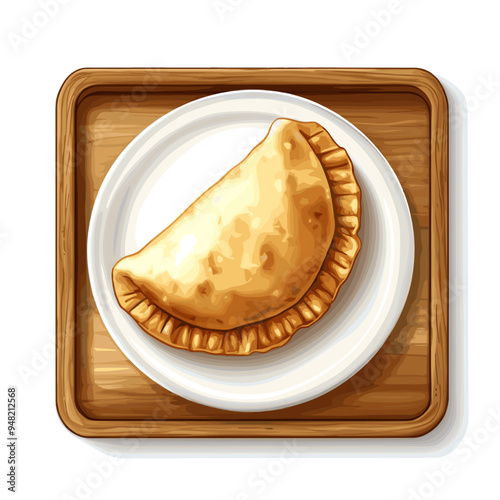 Vector Illustration of Latin American Empanadas on a Plate