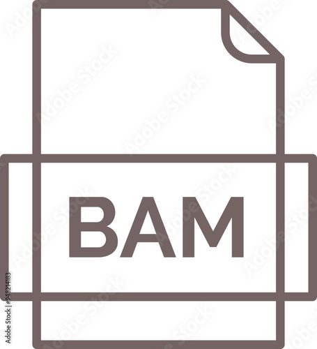 BAM File icon thick outline rounded corners