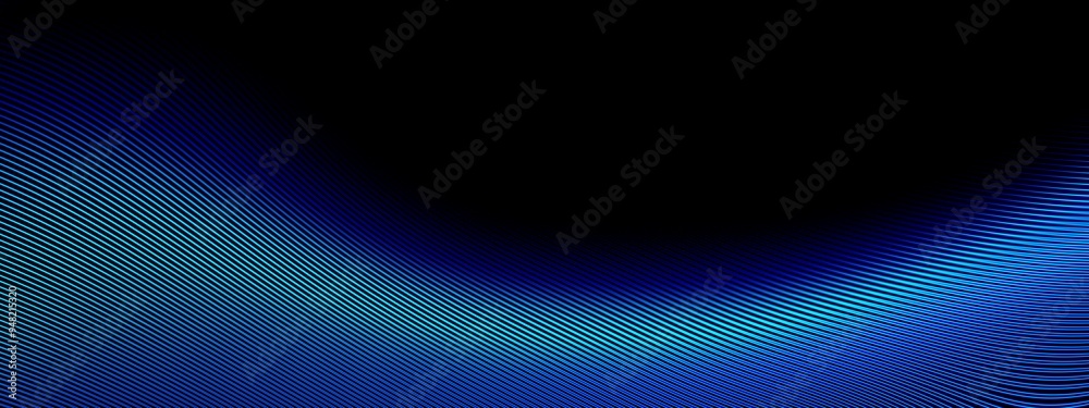 © kastanka - beautiful abstract wave technology black background with blue light digital effect corporate concept