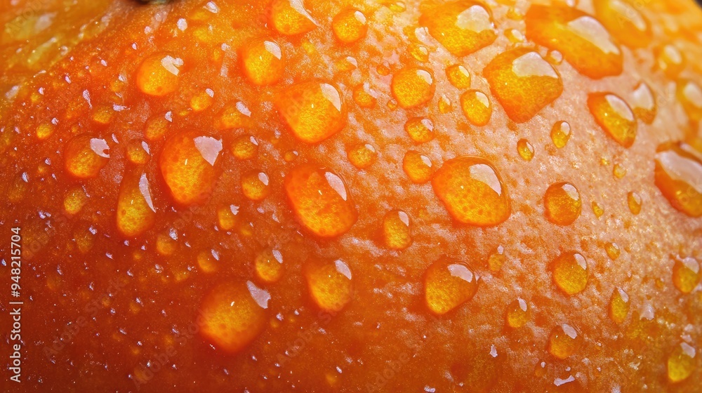 Close-up of a fresh, ripe orange covered in water droplets, emphasizing its vibrant color and texture. Close-up of a fresh, ripe orange covered in water droplets, emphasizing its vibrant color and texture.