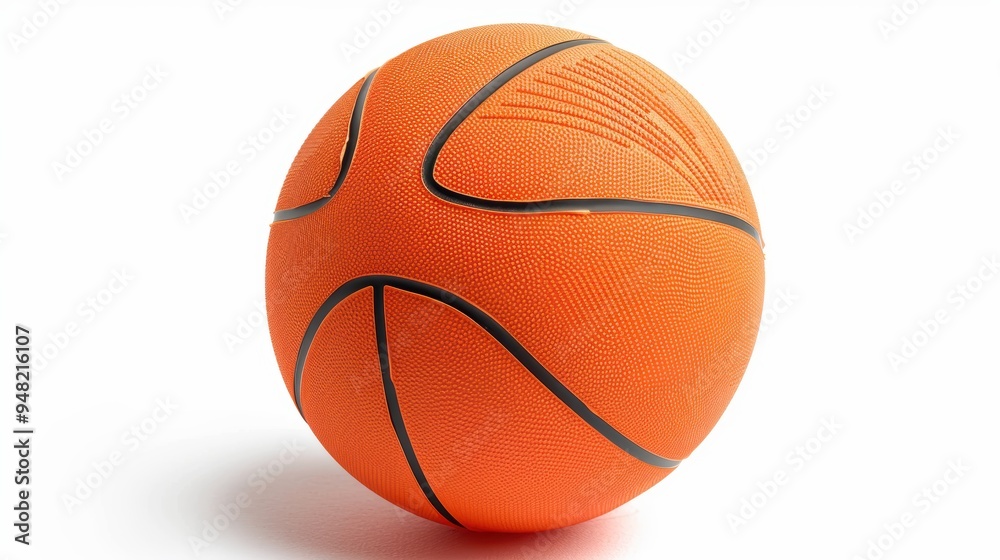 Classic orange basketball lying on white background Classic orange basketball lying on white background