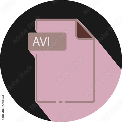 AVI File fomat minimal icon with circle outside photo