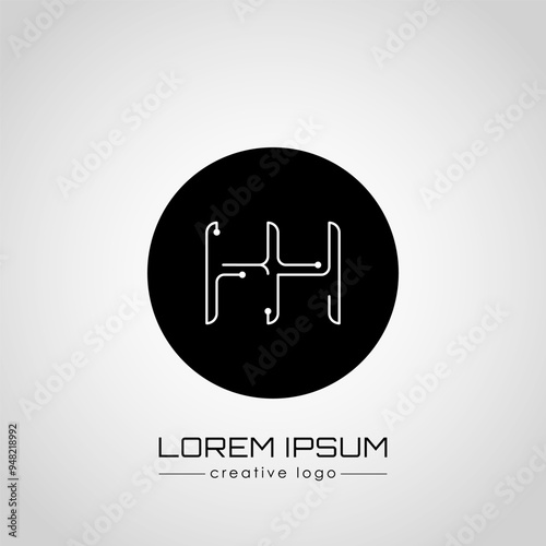 Creative logo letter H and H. A design element of a logo, business card, corporate sign or monogram. The idea of a thematic design
