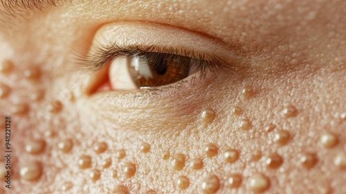 Detailed View of Monkeypox Lesions on Skin, Highlighting Texture photo