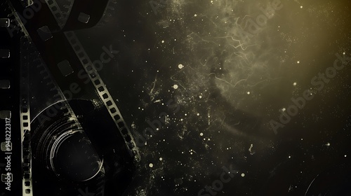 Old Filmstrip with Dust and Light Streaks