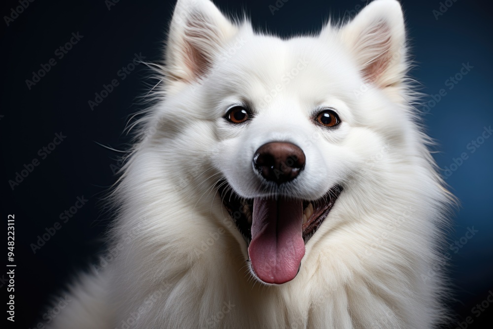 Portrait of a cheerful dog with cute with his tongue pose isolated over the whit, generative IA Portrait of a cheerful dog with cute with his tongue pose isolated over the whit, generative IA