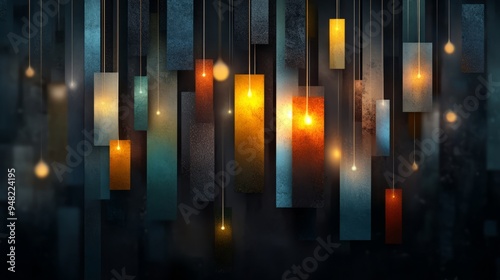 Linear 3D graphics with many gradients. Suitable for background or advertising wallpaper.
