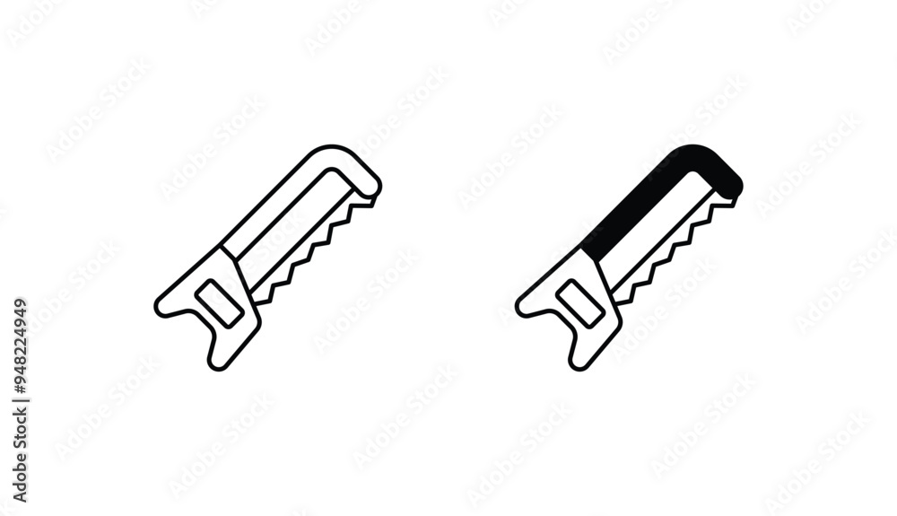 Hacksaw icon design with white background stock illustration Hacksaw icon design with white background stock illustration