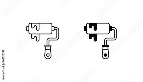 Paint Roller icon design with white background stock illustration