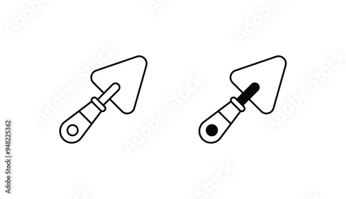 Trowel icon design with white background stock illustration