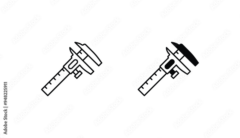 Caliper icon design with white background stock illustration Caliper icon design with white background stock illustration