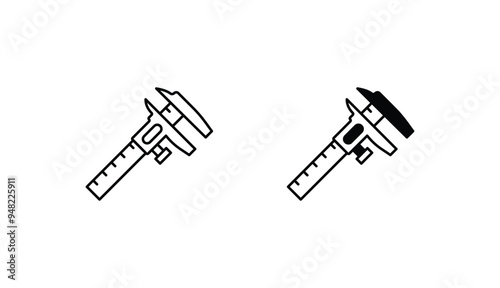 Caliper icon design with white background stock illustration