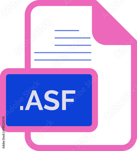 ASF File extension icon color fill rounded corners inside transparent