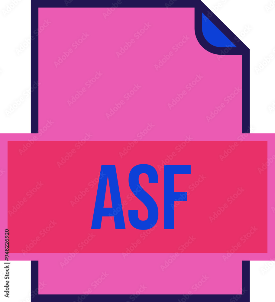 ASF File icon fill and outline crisp corners ASF File icon fill and outline crisp corners