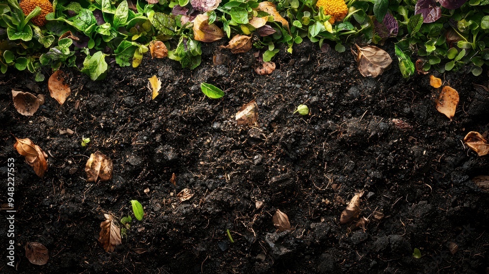Rich and Dark Organic Compost Soil 3D Illustration for Gardening Concepts Rich and Dark Organic Compost Soil 3D Illustration for Gardening Concepts