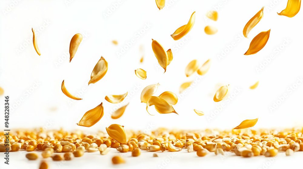 Golden Corn Kernels and Floating Husks