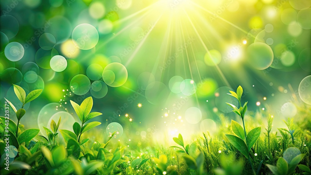 Vibrant green bokeh background with soft, blurred lights and subtle nature elements, evoking a sense of fresh spring mornings and serene natural surroundings with ample copy space. Vibrant green bokeh background with soft, blurred lights and subtle nature elements, evoking a sense of fresh spring mornings and serene natural surroundings with ample copy space.