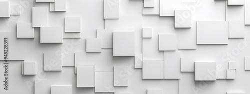 White background with 3D blocks arranged in an abstract pattern, perfect for adding depth and texture to design projects